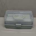 12.5in 3-Layer Multipurpose Craft Organizers and Storage with Adjustable Dividers, Portable Tackle Box, Folding Art & Craft Case for Medicine, Tool, Sewing Organizer (Haze Green) (Large)