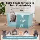 Extra Large Cat Litter Box with High Sided,24.8" Lx11.4 Wx13 H,Clear Jelly Color, Jumbo Litter Box for Big Cats,XL Cat Box for Multiple Cats,Kitty,Giant,Anti-Splashing,Easy to Clean (Blue)