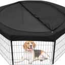 Dog Playpen Cover Top for 23 Inch 8 Panels Octagon Playpen, Escape-Proof Mesh Playpen Cover for Pets Indoor Outdoor Use, Fence Cover Only (Playpen Not Included)