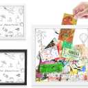 Travel Tickets Collection Shadow Box Frame, Funny Display Box for Collecting Tickets of Sporting Travelling Events  Piggy Bank Frame Memory Box with Slot on Top, White 8x8