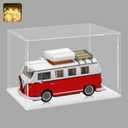 LANSCOERY Acrylic Display Case, Assemble Small Showcase Display Box for Collectibles, with Dustproof & Seamless Display Design, 7x4.7x4.7inch White Base
