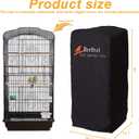 Bird Cage Cover(Black) Good Night Birdcage Cover Black-Out Birdcage Cover Durable Breathable Washable Material (18.1Lx14.1Wx36H)
