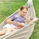 SONGMICS Double Hammock, 98.4 x 59.1 Inches, 660 lb Load Capacity, with Compression Bag, Mounting Straps, Carabiners, for Terrace, Balcony, Garden, Outdoor, Camping, Beige UGDC15M