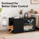 Cat Litter Box Enclosure,Modern Fluted Accent,Black