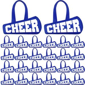 Yeyeplum 24 Pcs Cheer Bag Bulk Cheerleaders Tote Gift Bags Non Woven Cheerleading Travel Duffel Packet for Women Snacks Treat Candy Small Sports Team Party Supplies(Navy)
