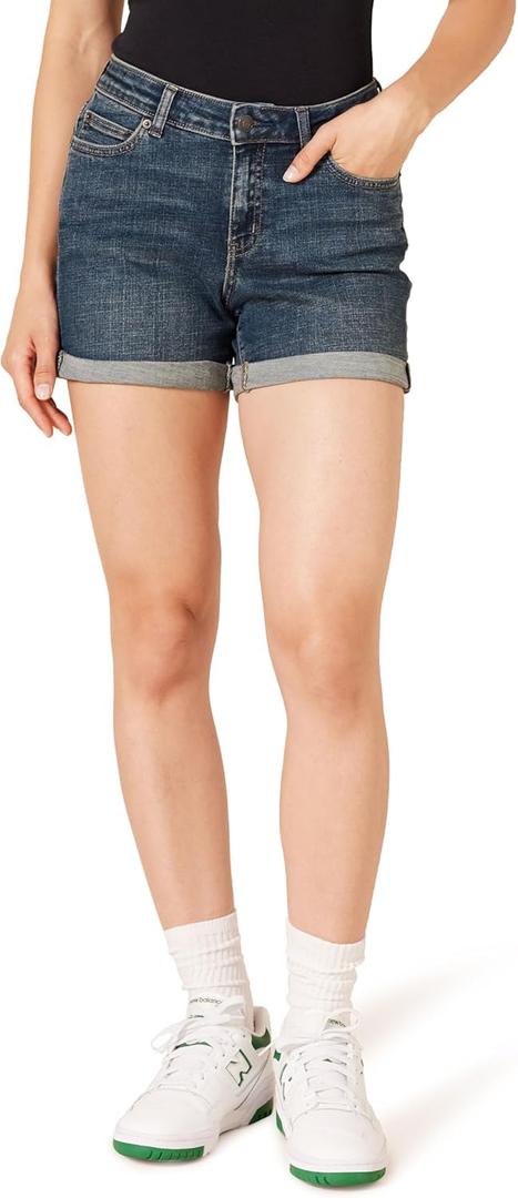 Amazon Essentials womens Mid-Rise Slim Fit 4" Denim Shorts (16) Amazon Essentials womens Mid-Rise Slim Fit 4" Denim Shorts (16)