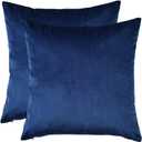 Artcest Set of 2, Cozy Solid Velvet Throw Pillow Case, Decorative Couch Cushion Cover, Soft Sofa Euro Sham with Zipper Hidden, 16"x16" (Royal Blue)
