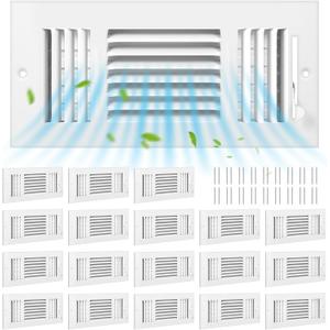 Zonon 18 Pcs 10 x 4 Inch Air Ceiling Vent Covers 3 Ways Ceiling Register Vent Cover Wall Ceiling Register HVAC Return Air Grille Steel Air Supply Diffuser for Home Sidewall Ceiling (Duct Opening Size)