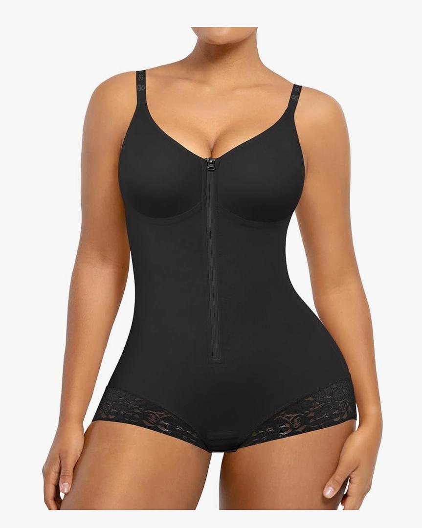 SHAPELLX Shapewear for Women Tummy Control Half Body Shaper Snatched Zipper Butt Lifting Faja Colombiana Bodysuits for Women L
