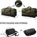 CONTAIL 32-Inch Rolling Duffle Bag, Expandable 110L-140L Capacity, Soft-Sided Foldable Design with Dual Wheels, No Traditional Telescoping Handle, for Travel, Business,Military Green