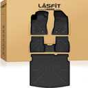 LASFIT Floor Mats for Jeep Compass 2025 2024 2023 2022 2021 2020 2019 2018 2017, All Weather TPE Custom Fit Floor Liners Cargo Mat Trunk Liner Full Set 4 PCS Accessories for Compass Black