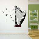 Design With Vinyl Music Wall Decal Classical Rocking Harp on White Background Removable - Size: 20 in x 18 in