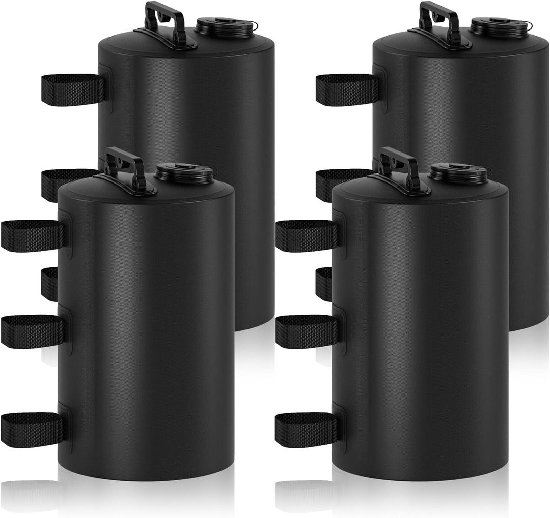 Canopy Water Weights Bag, 88 lb Tent 4 Leg Weights Bag, Portable 10L Water Bag Windproof Fixed Canopy Weights Bag, for Outdoor Pop Up Tent, Canopies, Gazebo, Shelter, 4 Pack (10L Black)