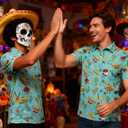 uideazone Golf Shirts for Men Dry Fit Polo Shirt Short Sleeve Moisture Wicking Golf Polos Performance Golf Tennis Shirt (Small, Funny Maxico Cactus)