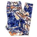 TC LuLaRoe Leggings BLUE & ORANGE MARBLE SWIRL TIE DYE; SIZES 12-18 Tall & Curvy, 2 Pack