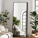 NicBex Full Length Mirror with Stand, 64"x24" Aluminum Alloy Frame Full Body Floor Mirror, Black - Free Standing, Leaning Against Wall or Wall-Mounted, Best for Bedroom Living Room Dressing Room