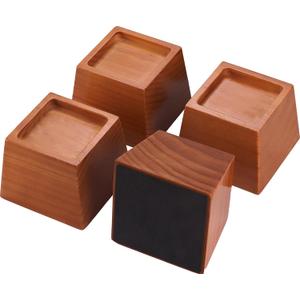 Premium Pine Wood 3-Inch Furniture Risers  Heavy-Duty, 2000 Lb Capacity, Floor Protectors, Easy to Install, Versatile for Beds, Sofas, & More