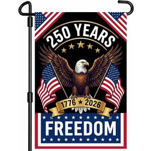 USA 250th Anniversary Garden Flag, Patriotic American Flag for Outdoor Yard Lawn Porch Decor, Double Sided Independence Day Merchandise 12 18 Inch