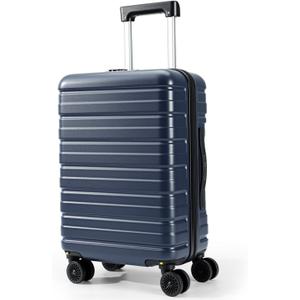 Lekesky Carry On Luggage 22x14x9 Airline Approved, 20 Inch Hard Shell Suitcase with TSA Lock, Lightweight Spinner Wheels Durable ABS Carry-On for Travel Weekend Trips Men Women, Blue