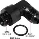 8AN Male Flare to 8AN -8 ORB O-ring Boss 90 Degree Swivel Fitting Adapter Aluminum Black