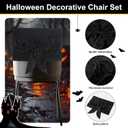4 PCS Halloween Chair Covers, Spider Web Lace Bows, Chair Back Decor for Party, Halloween Home Decorations (Black Bows) (Set of 4)