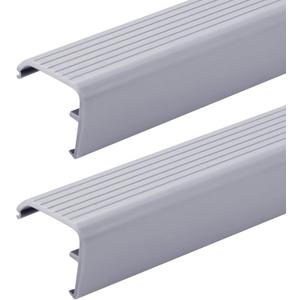 Briwooody 2 Packs Residential Threshold Cap 36'' Traditional Fixed Vinyl Cap Exterior Door Threshold Replacement for Residential Entry Door (Light Grey)