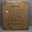 FURTIME 29"-41" Baby Gate with Cat Door Adjustable, Auto Close Dog Gate for Stairs,Doorways and House, Metal Pet Door Pressure Mounted,Easy Install, Effortless Walk Thru, White