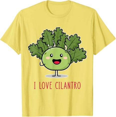 I Love Cilantro Day Funny Cilantro Lover T-Shirt (XS, Yellow)