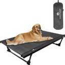 Folding Elevated Dog Bed Portable Collapsible Raised Dog Cots Cooling Pet Bed with Aluminum Frame, Lever Locking System, Breathable Mesh for Camping, Beach, Lawn, Travel