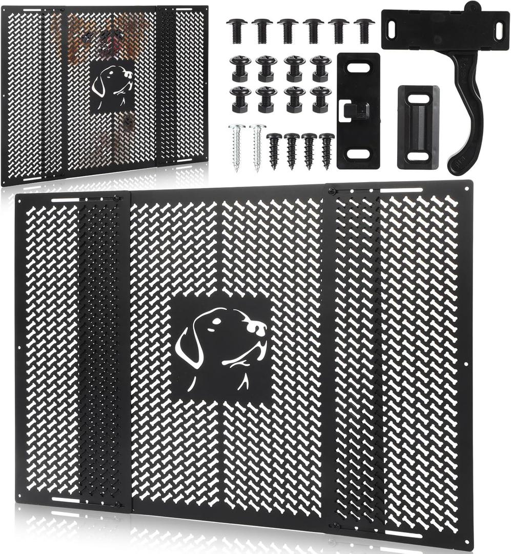 20 "High Aluminum RV Entry Screen Door Protector Grille Adjustable 22"- 31. 5" for Dogs,with Latch Handle Kit (Right Hand), Alloy RV Screen Door for Motorhome(Dog)