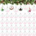 60 PCS Iridescent Ornaments Balls,2inch/5cm Clear Christmas Rainbow Ball,Plastic Hanging Bubble Ornaments Balls for Christmas Tree,Party,Home Decor,Halloween Props