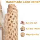 16" Width Cane Webbing 5Feet,Natural Rattan Webbing Roll for Caning Projects,Woven Open Mesh Cane Material for Cabinet,Chair Repair,Furniture Making Supplies