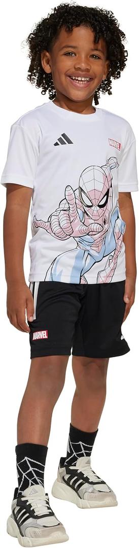 adidas Kids' Marvel Spider-Man T-Shirt Set (XS)