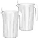Lifewit Pitcher with Lid, 50 oz Water Jug BAP Free Plastic, Containers Juice, Ice Tea, Drink, Lemonade Pitchers for Fridge, 2 Pack