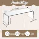 4 Pcs Acrylic Risers Display Stands, 11.8" x 3.9" x 3.9" Clear Acrylic Cabinet Organizer Shelf Kitchen Spice Rack Countertop Display Rack for Dishes, Bottles, Perfumes, Ornaments (5mm Thick)