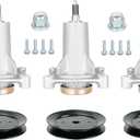 3 Pack 187292 192870 532192870 532187292 Spindle for Husqvarna YTH22V42 YTH22V46, Compatible with Craftsman for AYP 42" 46" Deck Spindle, Include 3 Pc 195945, 197473 Pulley(OD:6 1/4")