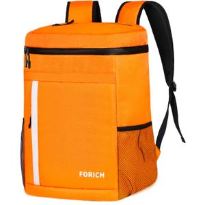 FORICH Soft Cooler Backpack Insulated Waterproof Backpack Cooler Bag Leak Proof Portable Small Cooler Backpacks to Work Lunch Travel Beach Camping Hiking Picnic Fishing Beer for Men Women (Y - Orange)