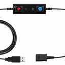 USB to QD Adapter Cable Compatible with any Plantronics, Poly or TruVoice Headset with a Quick Disconnect (QD) - Includes in-Line Volume Control and Mute Functionality