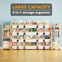 SpaceAid Toy Storage Organizer with 6 Shelves and 20 Bins, Toy Organizers Storage Bookshelf, Kids Bin Shelf Toys Box Bookcase for Bedroom Playroom Organization Room Decor, White