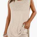 ANRABESS Women Summer 2 Piece Outfits Sleeveless Knit Sweater Top & Shorts Soft Lounge Sets Travel Beach 2025 Spring Clothes, Size Medium