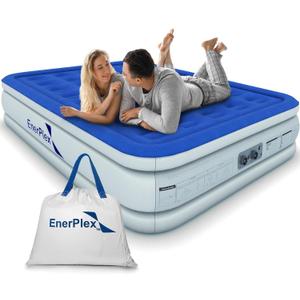 EnerPlex Air Mattress with Built in Pump - Self-Inflating Blow Up Mattress with Neck Support - Inflatable Air Bed for Portable Travel & Home Use