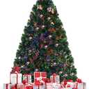GOFLAME 3FT Pre-Lit Fiber Optic Artificial Christmas Tree Wrapped Home Holiday Dcor, 85 Branch Tips, UL-Certified Transformer, Ideal for Home, Office, Shops, and Hotels (Without Snowflakes)