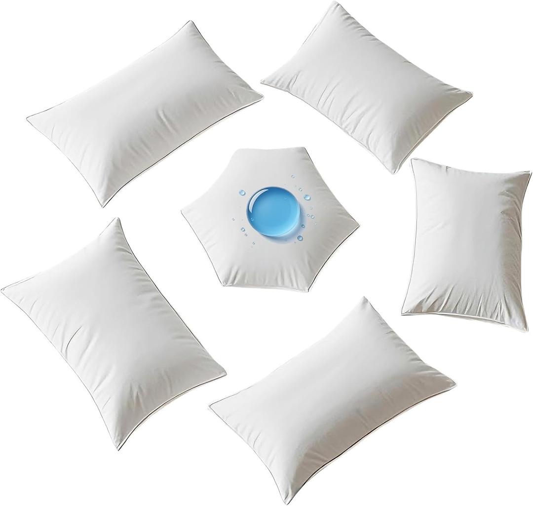 Waterproof Pillow Protectors Standard Size 20x26 Inches 4 Pack with Zipper Dust Proof Moisture Proof Sweat Proof Pillow Case Cover Protector Soft Cozy White