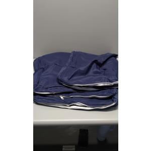 Cushion Covers, Cases with Zipper, Set of Three, Dark Blue, (40x17x3 -1 Pc ), (17,5x17x2 - 2 Pcs)