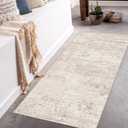 Art&Tuft Washable Rug 3x5 - Low-Pile 3x5 Area Rugs Runners, Soft Abstract Carpet Runner Rugs for Living Room Bedroom Bathroom Kitchen Laundry, Beige