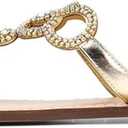 AIJIVOU Women's Rhinestone Flat Sandals, Women Flip Flops with Clip Toe RingBeadeed Rhinestone Crystal Jeweled Sandal Shoes for Summer Beach Oceanside Holiday Outdoor (11, Gold#2)