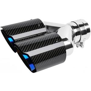 Bielpord Dual Carbon Fiber Exhaust Tips 2.75 inlet to 3.5" Outlet Tailpipe Fit for 70 mm Exhaust Pipe Blue