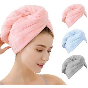 OEAGO Microfiber Hair Towel for Women: Christmas Stocking Stuffers for Women Teen Girls Kids Drying Wrap Towels for Curly Hair Head Accessories 3 Pacs Anti Frizz Mom Gifts