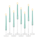 8 pcs Glass Candle Holder Candlestick Holders: Hewory Taper Candle Holders 8Pcs Candle Stick Candle Holder, Clear Tall Candle Holders for Table Centerpiece Wedding Christmas Holiday Party Decorations