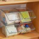 Tea Bag Organizer Set Stackable Storage Box for Tea Bags Sugar Packets and Coffee Large Capacity Acrylic Containers with Smooth Edges for Desktop Use